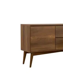 Set s rozkládacím stolem, židlemi a konzolou (6 kusů) Vina 01 0701 - Walnut, Grey