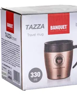 Banquet Termohrnek cestovní TAZZA 330 ml, hnědá