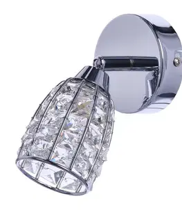 Nástěnná lampa Shiba lampa chromová 1x15W g9 stínidlo průhledné