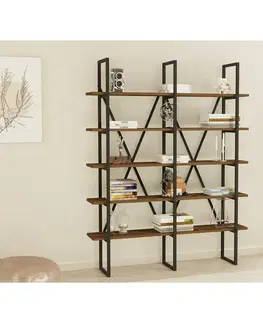 Regál Burgaz Black and Walnut