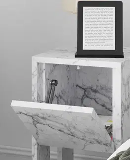 Noční stolek Ema - Carrara Marble