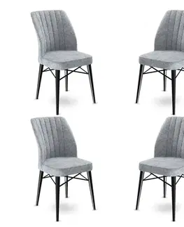 Sada židlí (4 kusy) Flex - Grey, Black