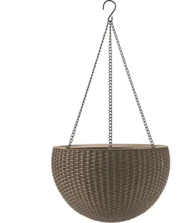 Keter Závěsný květináč Sphere mocca, pr. 35 cm