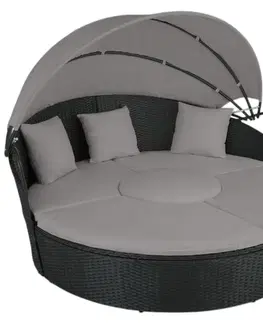 13-dílné multifunkční zahradní sofa + sedací souprava Catalina 2023, černá/šedá