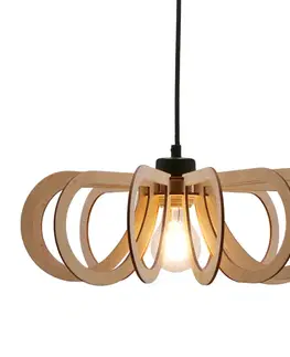 Závěsná lampa Eco 5 1x40W E27 dřevěné stínidlo