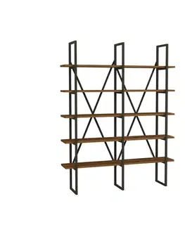 Regál Burgaz Black and Walnut
