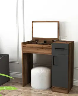 Toaletní stolek Inci - Light Walnut, Anthracite