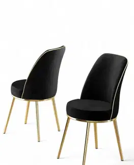 Sada židlí (6 kusů) Pefa - Black, Gold