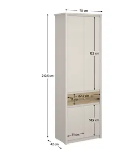 Šatní skříň KAROS 4D1S/70 Tempo Kondela