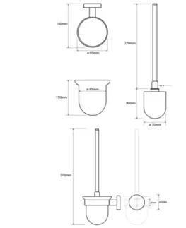 SAPHO X-ROUND WHITE WC štětka závěsná, mléčné sklo, bílá mat XR303W