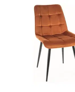 Signal Jídelní židle CHIC VELVET | černé nohy Barva: Skořicová / Bluvel 4215