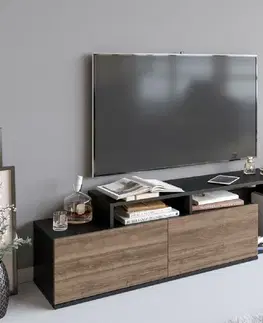 TV stolek Nexera - Black, Walnut