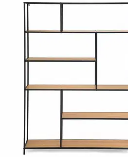Kovový regál LOFTY GRID Grand Oak 185 x 135 cm 