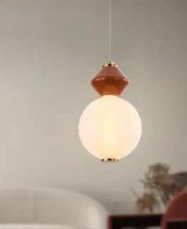 FLORES lampa wisząca mosiężny+brązowy 7W LED 3000K klosz biały