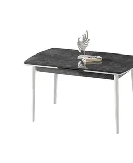 Extendable Dining Table Toskana - Anthracite, White
