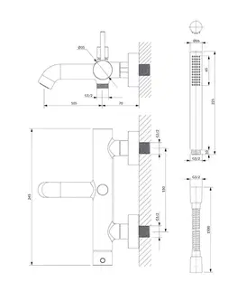 OMNIRES Y vanová baterie se sprchovou soupravou černá /BLH/ Y1231BL