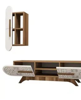 TV stěna / Sestava pod TV Defne - Walnut, White
