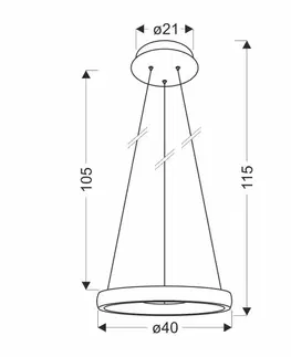 ZÁVĚSNÁ LAMPA HASHIM 40CM MATNÁ TMAVĚ ZLATÁ 22W LED KRYSTALY ČIŘÉ