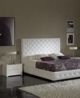 Estila Elegantní postel chesterfield ALMA s koženým čalouněním 200 cm