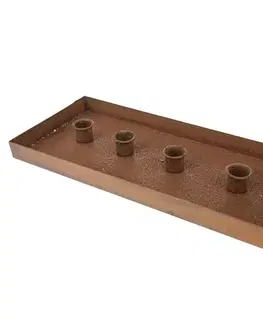 Kovový stojan na svíčky Rustik, 33 x 2,5 x 15 cm, 33 cm