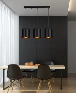 Závěsná lampa černá 3xE27 Candida