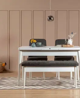 Lavice Vina Bench Anthracite, White