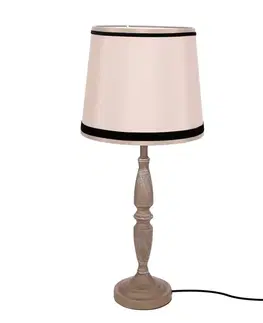 Stolní lampa CARDINALE, výška 58 cm, tmavě šedá, 1x40 E27, béžové stínidlo