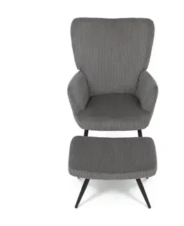 Relaxační křeslo s podnožkou L7285 GREY6, šedá