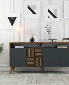 Skříňka Milan Walnut and Anthracite