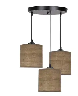 Závěsná lampa Legno, 15 ks, 3x40W, e27, stínidlo z ořechového dřeva