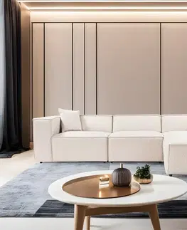 Rohová sedací souprava Lora (L1-O1-1R-POUFFE ) - Light Brown