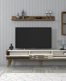 TV stěna / Sestava pod TV Valensiya - Walnut, Cream