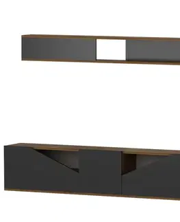 TV stěna / Sestava pod TV Taç - Walnut, Black