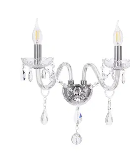 Nástěnná lampa Cristallo 2x40W E14 průhledná