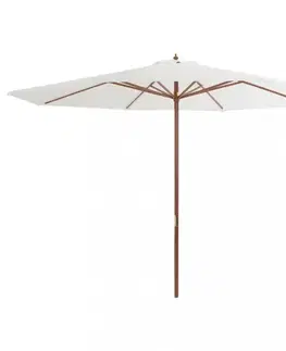 Slunečník Ø 350 cm látka / dřevo Dekorhome
