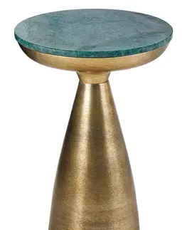 Estila Art-deco příruční stolek Elements kulatý staro-zlatý 57cm