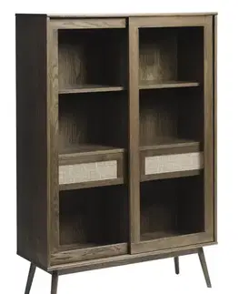 Estila Vitrína Aarhus, tmavý dub, 160 cm
