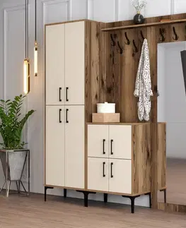 Předsíňová stěna Berlin ABC - Walnut, Cream