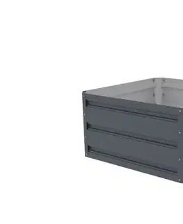Vyvýšený záhon pozinkovaný plech šedá Rojaplast