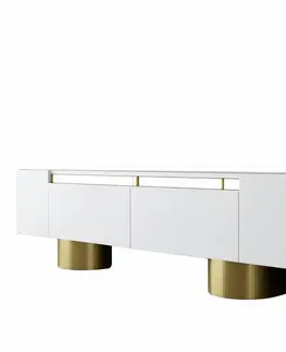 Televizní stolek Bohem White and Gold