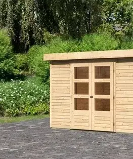Dřevěný zahradní domek ASKOLA 5 s přístavkem 240 Lanitplast