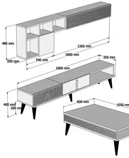Living Room Furniture Set Milan - Walnut