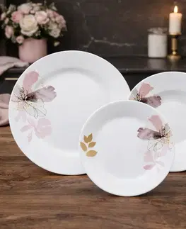 Arôme Home 18dílná jídelní sada Kosatec, extra bílá