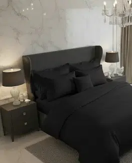 Kvalitex Saténové povlečení Luxury Collection černá, 140 x 200 cm, 70 x 90 cm