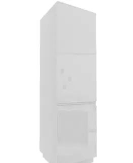 ArtExt Kuchyňská skříňka vysoká pro vestavnou lednici FLORENCE lesk | D14DL 60 207 Barva korpusu: Grey