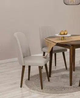 Jídelní set s rozkládacím stolem a židlemi (5 kusů) Vina 1005 - Walnut, Cream