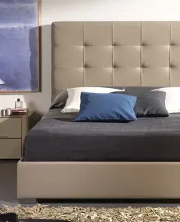 Estila Kožená postel Chesterfield BELEN s prošívaným čelem a úložným prostorem 200 cm