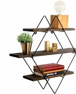 Polička Erysim Black and Walnut