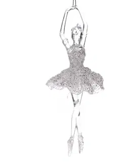 Závěsná dekorace Ballerine čirá, 5 x 17 cm