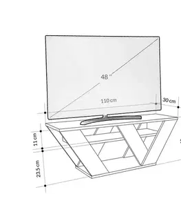 Televizní stolek Pipralla Carrara Marble